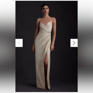 Freya Satin Charmeuse Dress "oyster"